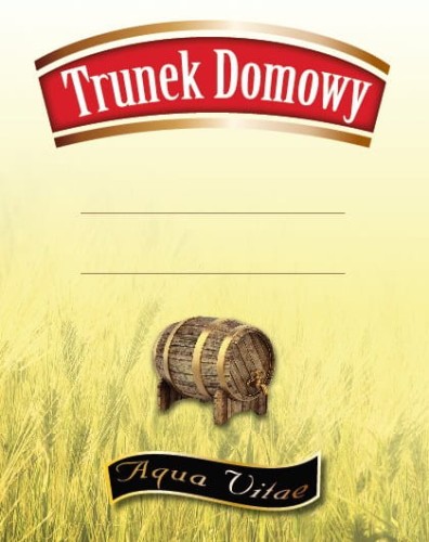 Etykieta na butelkę trunek domowy, naklejka na butelkę aqua vitae