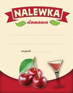 Etykieta na butelkę NALEWKA DOMOWA WIŚNIA