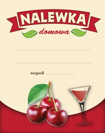 Etykiety na nalewki wiśnia