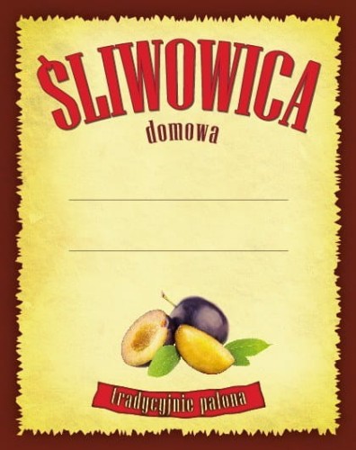 Etykieta na śliwowicę domową