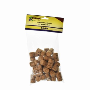 Korek aglomerowany 24x38 z nadrukiem LaMancha, kolor naturalny - 30szt