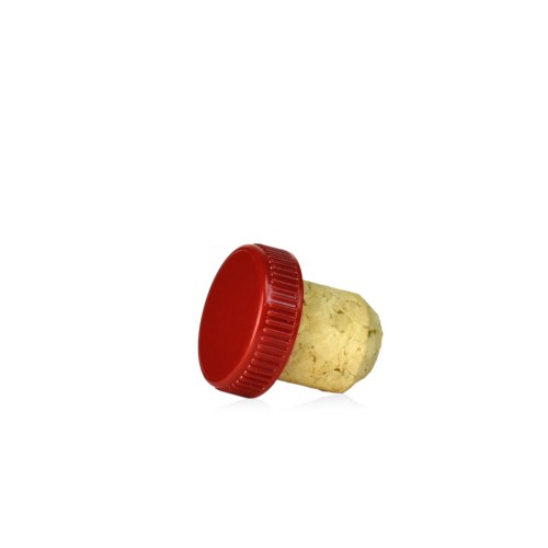 Korek 19mm grzybek plastik czerwony 28x9mm