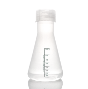 Kolba stożkowa PP z nakrętką – 0,5L