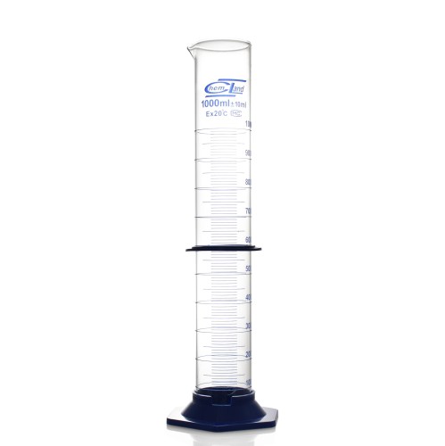Cylinder miarowy 1000ml z podziałką i znacznikiem na skali