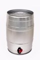 Mini-Keg 5L srebrny z kranikiem do nalewania piwa domowego, akcesoria piwowarskie
