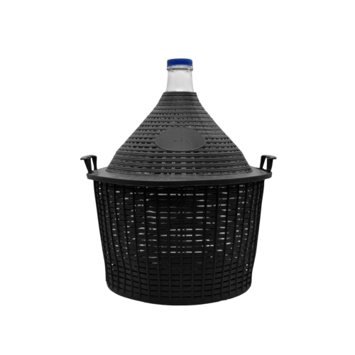 Balon na wino wąska szyjka 25l w koszu plastikowym