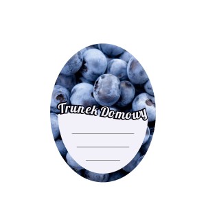 Etykieta owalna na butelkę - Trunek Domowy Borówka