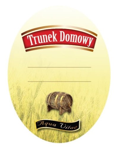 Etykieta na butelkę trunek domowy, naklejka na butelkę aqua vitae