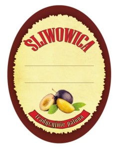 Etykieta owalna ŚLIWOWICA TRADYCYJNIE PALONA