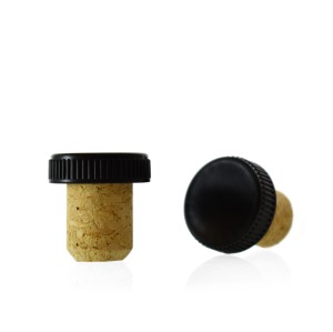 Korek RETEPT 18mm grzybek plastik czarny 28x8mm  -- 1szt