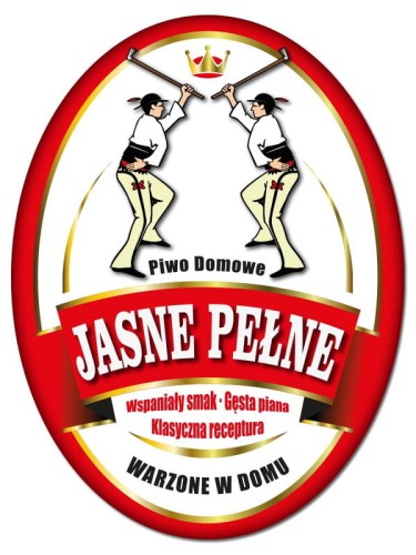Etykieta na butelkę z piwkiem domowym jasnym