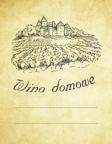 Etykieta na butelkę wina, naklejki na butelki wino domowe zamek